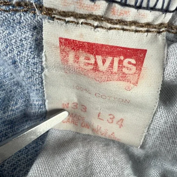 VTG 90s Levi's Silver Tab Jean Men 33x32 Baggy Blue Faded Cotton Denim Tag 33x34